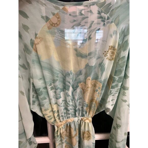 Victoria’s Secret Vtg Pink Label Floral Green Satin Wrap Robe One Size.  Bb - Picture 5 of 6